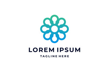 Blue Idea Light Bulb Logo Concept