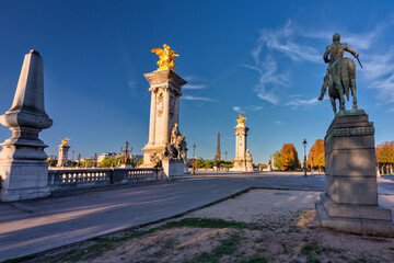 Fototapeta na wymiar Beautiful Pont Alexandre III bridge over the Seine river, Paris. France
