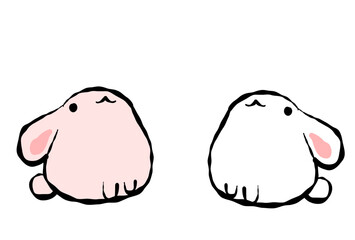 二匹のもちふわうさぎセット