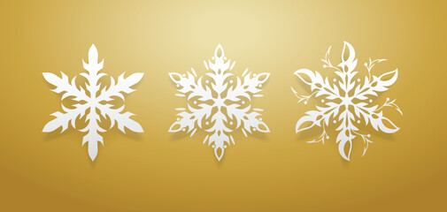 White Luxury Christmas Snowflakes Illustration Vector