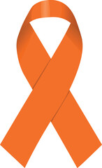 Orange ribbon. awareness self injury and leukemia.