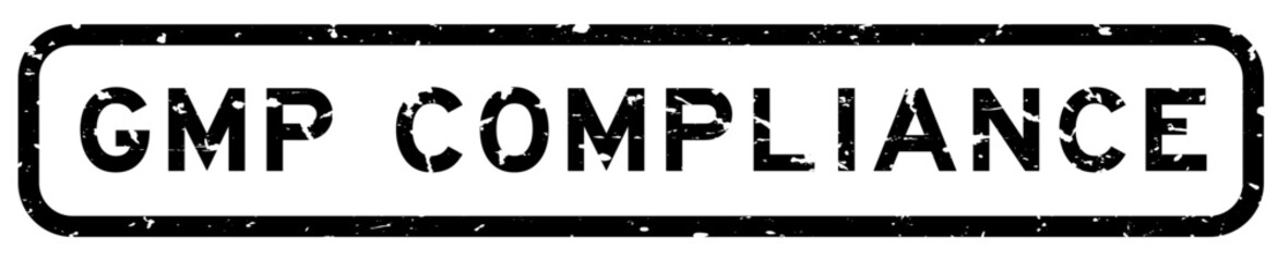 Fototapeta premium Grunge black GMP (Good manufacturing practice) compliance word square rubber seal stamp on white background