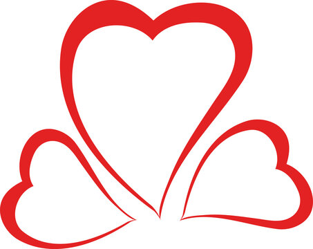 Red hearts. Gesign element