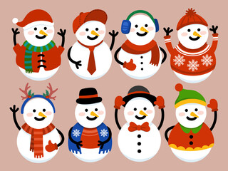 Christmas Snowman Clip Art Illustration