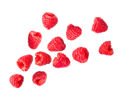 Raspberries isolated on transparent png