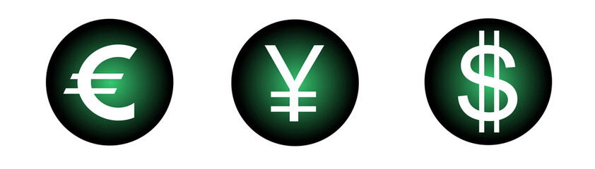 Buttons vector with main currency