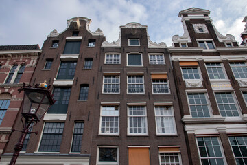 Fototapeta na wymiar Canal Houses At The Oude Turfmarkt At Amsterdam The Netherlands 2020