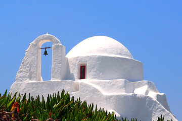 The Church of Panagia Paraportiani is situated in the neighbourhood of Kastro, in the town of Chora, on the Greek island of Mykonos. Its name literally means "Our Lady of the Side Gate" in Greek