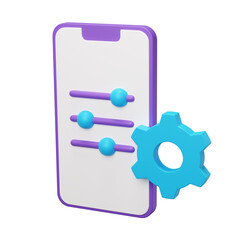 Settings phone 3D illustration