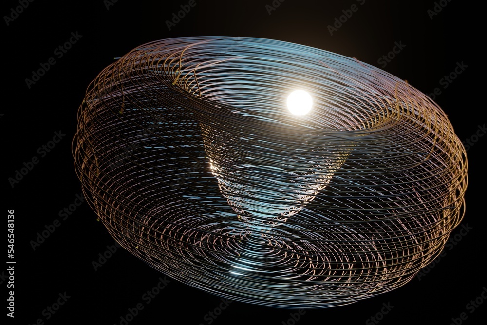 Leinwandbilder Beautiful  abstract  Geometric colorful  circle . Starburst dynamic wave. 3d rendering illustration Background pattern for design.