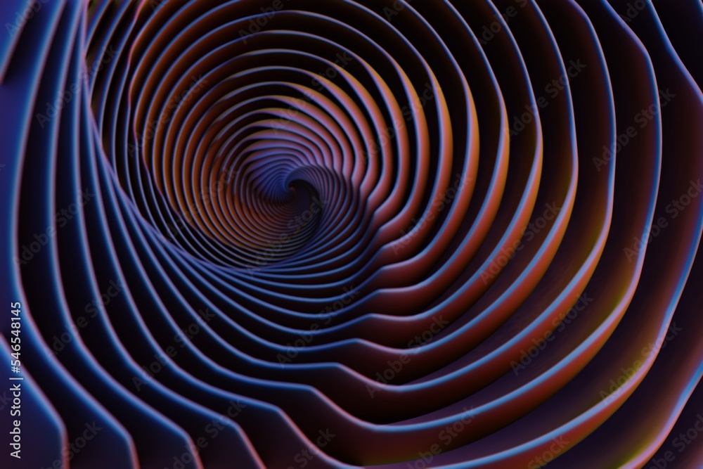 Aufkleber Wonderful Abstract colourful swirl golden ratio background. Starburst dynamic wave. 3d rendering illustration  Background pattern for design.