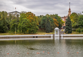 Embankment of Svislach river in Minsk. Belarus