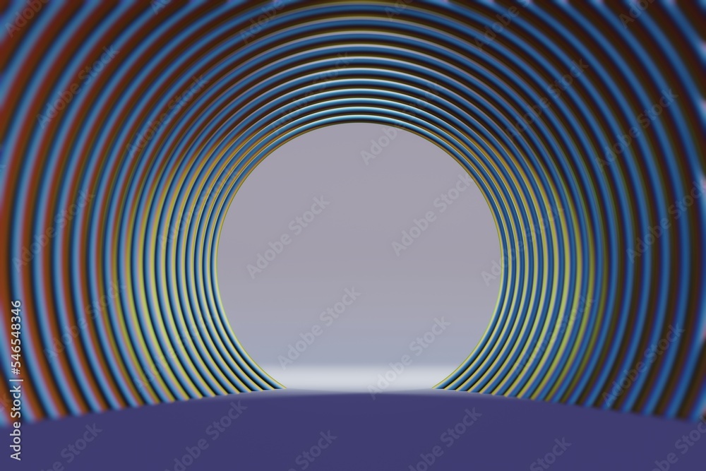 Leinwandbilder Abstract scene background. Product presentation, mock up. geometric  shiny swirl background. Starburst dynamic rings. 3d rendering illustration Background pattern for design..