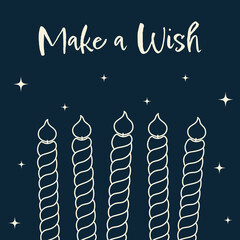 Happy birthday greeting card with candles.