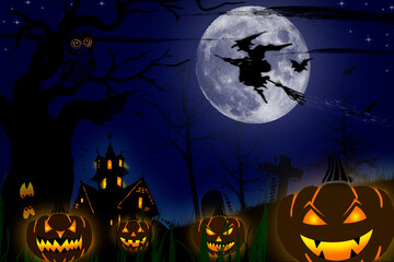 halloween background with pumpkin