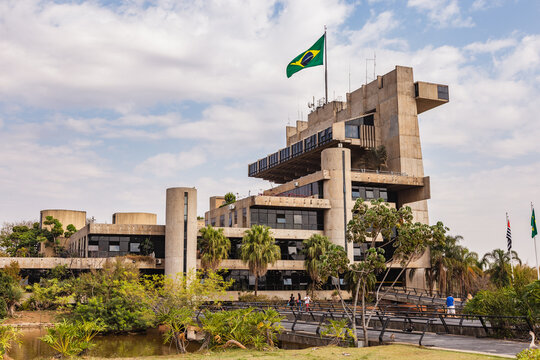 Sorocaba, Sao Paulo, Brazil - Circa August 2022: Sorocaba City Hall, tourist building, O Pal&aacute;cio dos Tropeiros