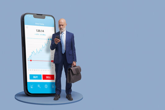 Online trading platform on smartphone