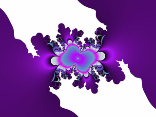 Purple pink violet fractal, abstract background with ink