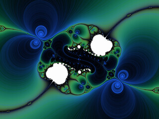 Blue green fractal, abstract fractal background with circles