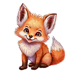 Obraz premium Cute fox. Woodland forest animal. Poster for baby room. Childish print for nursery. Design can be used for fashion t-shirt, greeting card