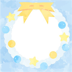 インスタグラム用かわいい正方形の背景水彩クリスマス素材22