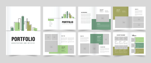 Fototapeta na wymiar Architecture portfolio or Architecture brochure or Interior portfolio or Portfolio template