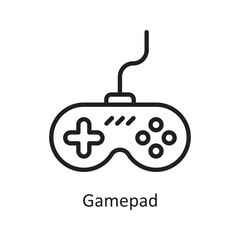 Gamepad  Vector Outline Icon Design illustration. Housekeeping Symbol on White background EPS 10 File