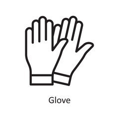 Glove  Vector Outline Icon Design illustration. Housekeeping Symbol on White background EPS 10 File