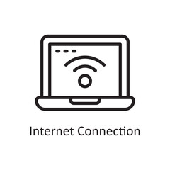 Internet Connection Vector Outline Icon Design illustration. Housekeeping Symbol on White background EPS 10 File