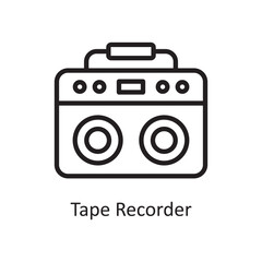 Tape Recorder Vector Outline Icon Design illustration. Housekeeping Symbol on White background EPS 10 File