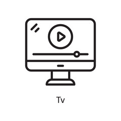 Tv  Vector Outline Icon Design illustration. Housekeeping Symbol on White background EPS 10 File