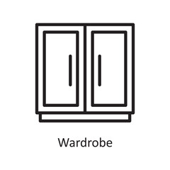 Wardrobe Vector Outline Icon Design illustration. Housekeeping Symbol on White background EPS 10 File