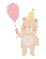 cute bear with party hat