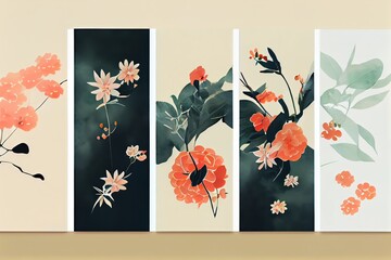 abstract backgrounds with watercolor texture, flowers, Generative AI