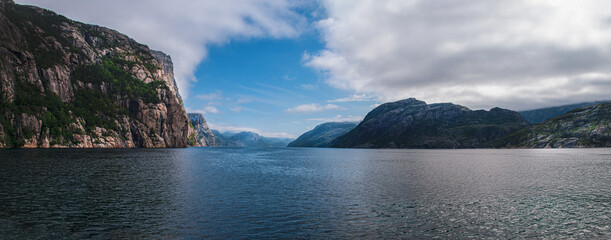 View in the middle of Fjord in Norway