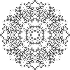 Black and white decorative mandala vector illustration