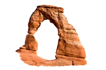 Delicate Arch in Arches National park, Utah, USA isolated on transparent background
