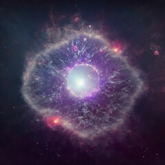 Supernova exploding, space