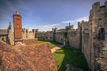 Framlingham - May 22 2022: Medieval Castle of Framlingham, England.
