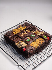 depok, west java - november, 2022 - delicious brownies made from cocoa powder which are very tasty and soft to eat
