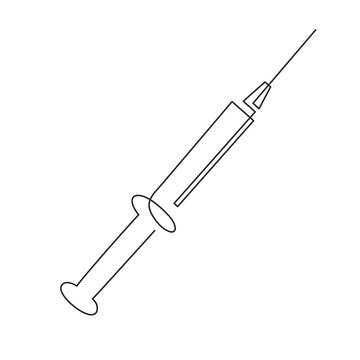 recommend clip art: Syringe for injections,one line art,continuous drawing contour.Coronavirus vaccination,health care injection,blood sampling for laboratory analysis.Medical concept.Editable stroke.Isolated.Vector