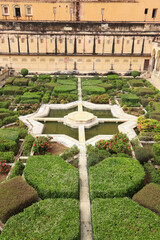 Garden in Amber Fort, Jaipur located in Rajasthan India.