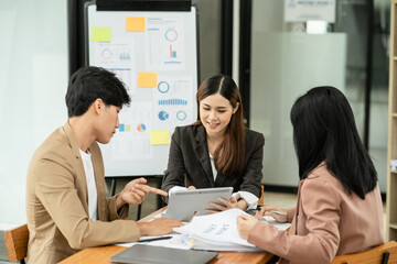 Asia business meeting   consultations of business people in the company's meeting room. 