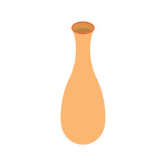 vector vintage pottery jar of ceramic pottery clay. Isolated old clay vase icon illustration. Brown jug pottery flat object
