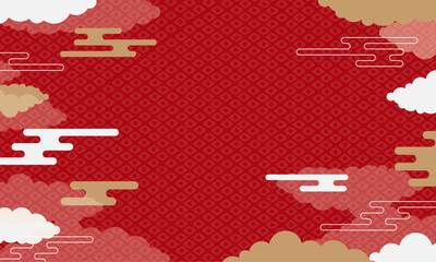 年賀状・和風・古典のモダンベクター背景素材

