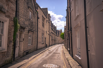 Cirencester - May 28 2022: Old Cotswolds town of Cirencester, England.