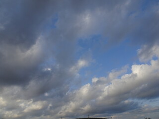 Naklejka na ściany i meble Blue Cloudy Sky Landscape Background