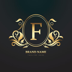 	
letter F logo concept for royal brand