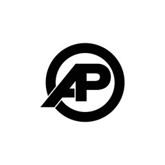 Letter AP circle logo design vector