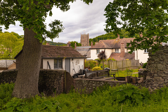 Dunster - May 29 2022: The old rural town of Dunster, England.